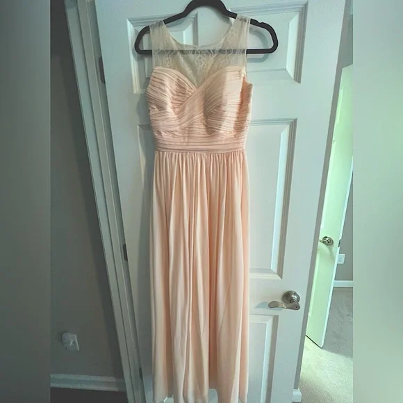 Dresses | Blush Pink Or Peach Dress Bridesmaid Prom Wedding Guest Dress |  Poshmark